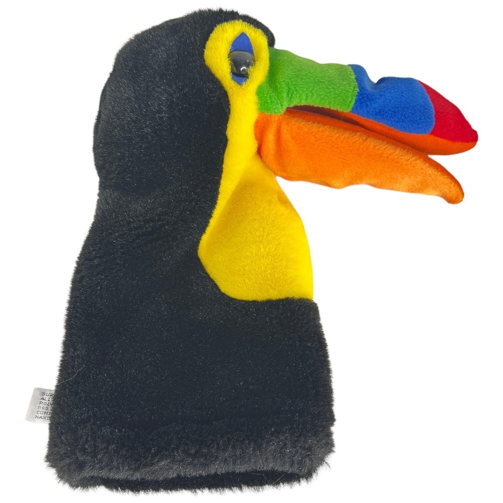 Aurora World Toucan Hand Puppet Plush Bird 10" Stuffed Animal Toy Black Tropical